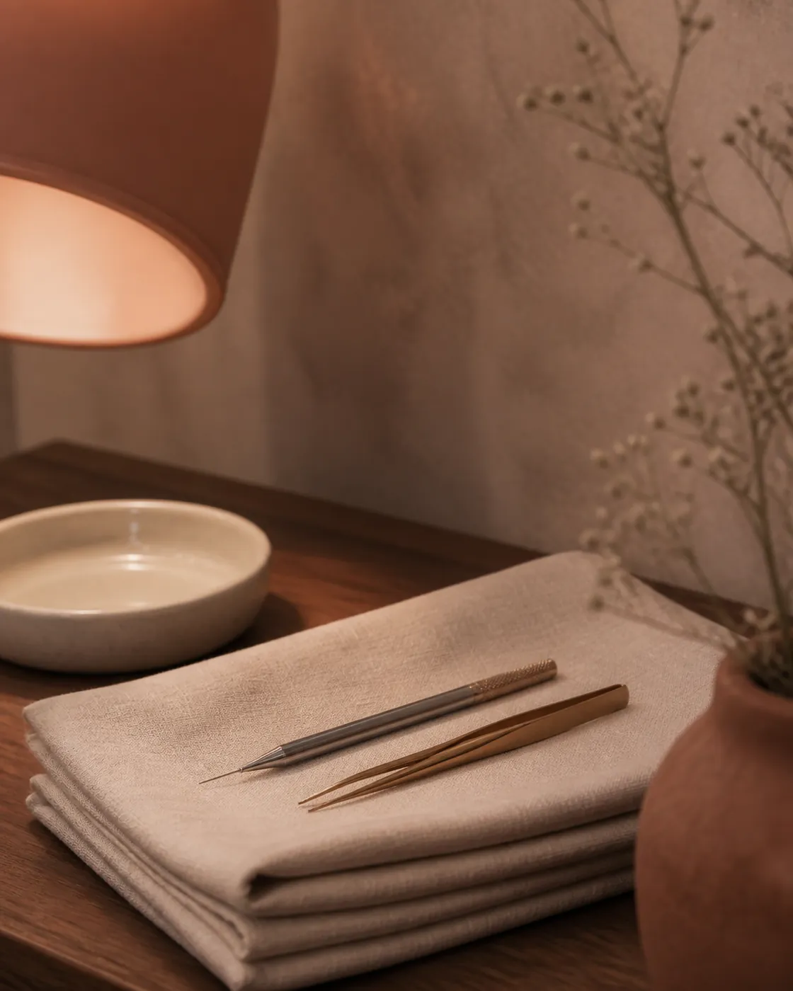 Editorial beauty still life representing electrolysis
