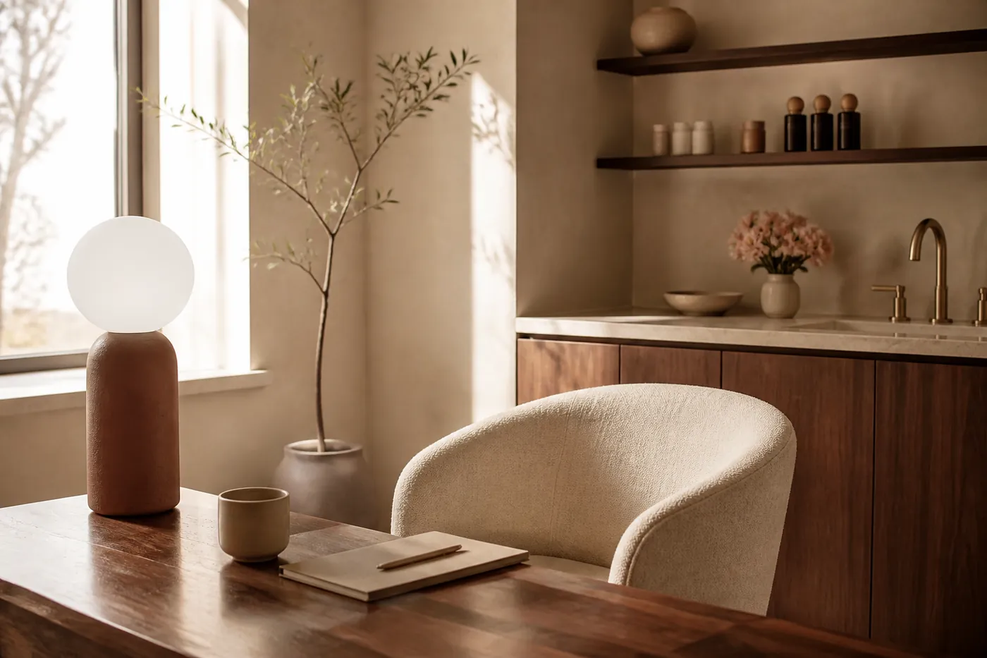 Quiet beauty consultation studio interior detail